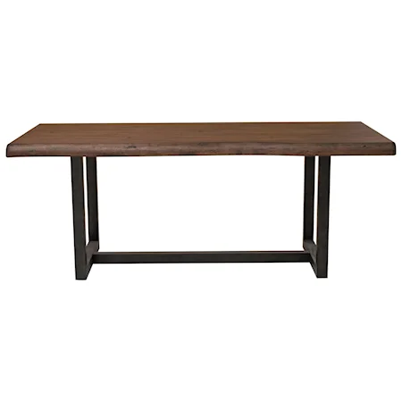 Contemporary Trestle Dining Table with Live Edge